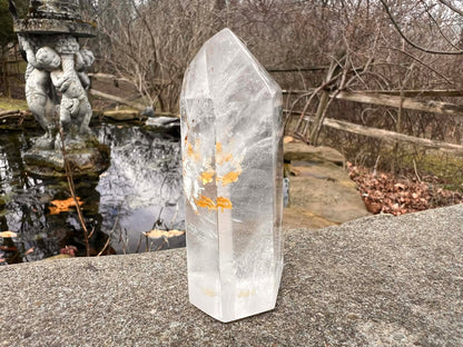 Quartz Crystal Tower ~ with Hematite