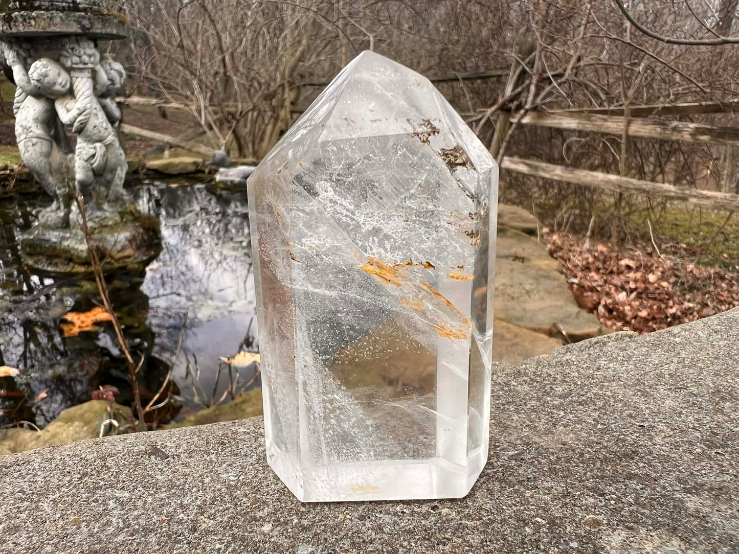 Quartz Crystal Tower ~ with Hematite