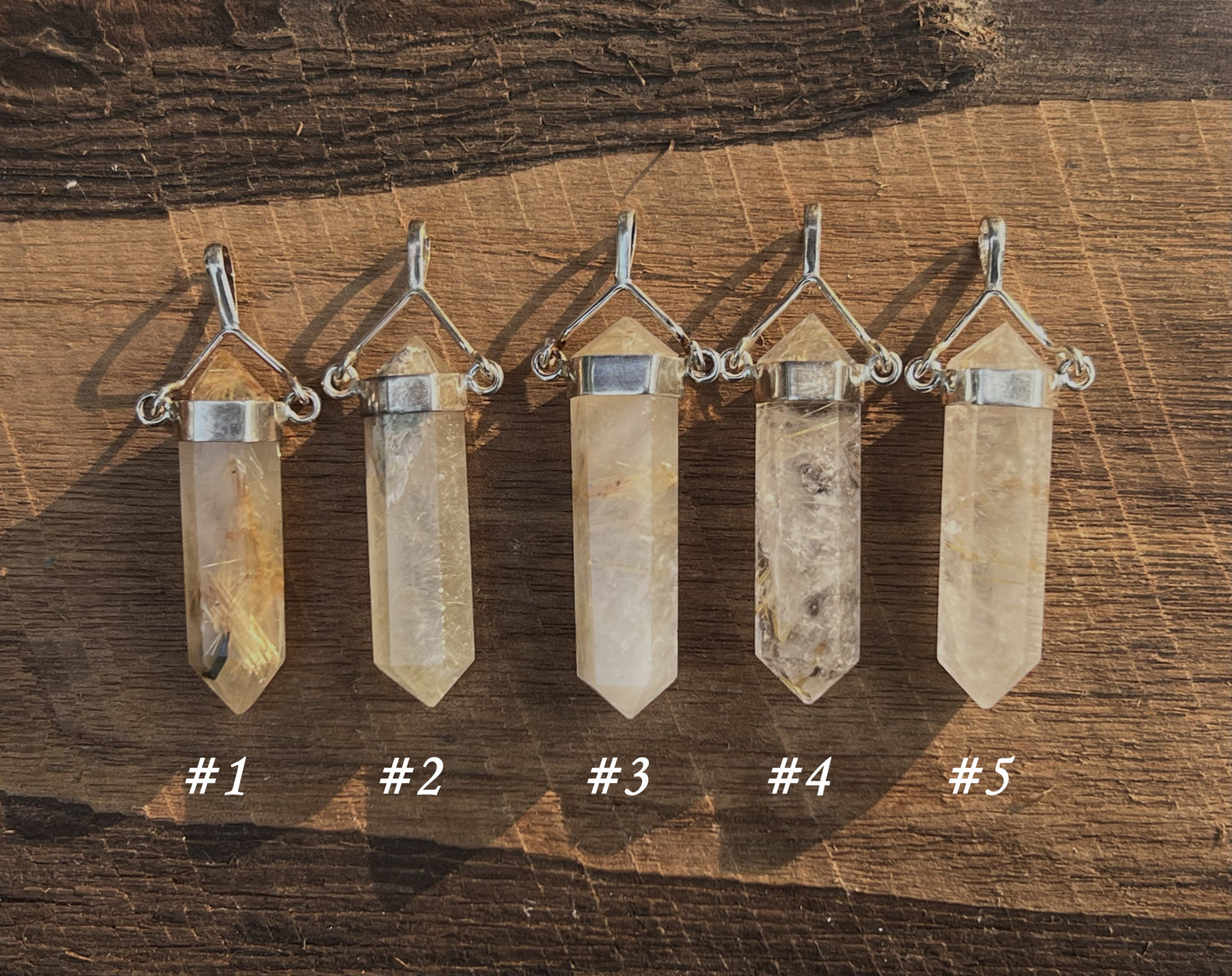 Rutilated Quartz Pendant - Gem Realm 