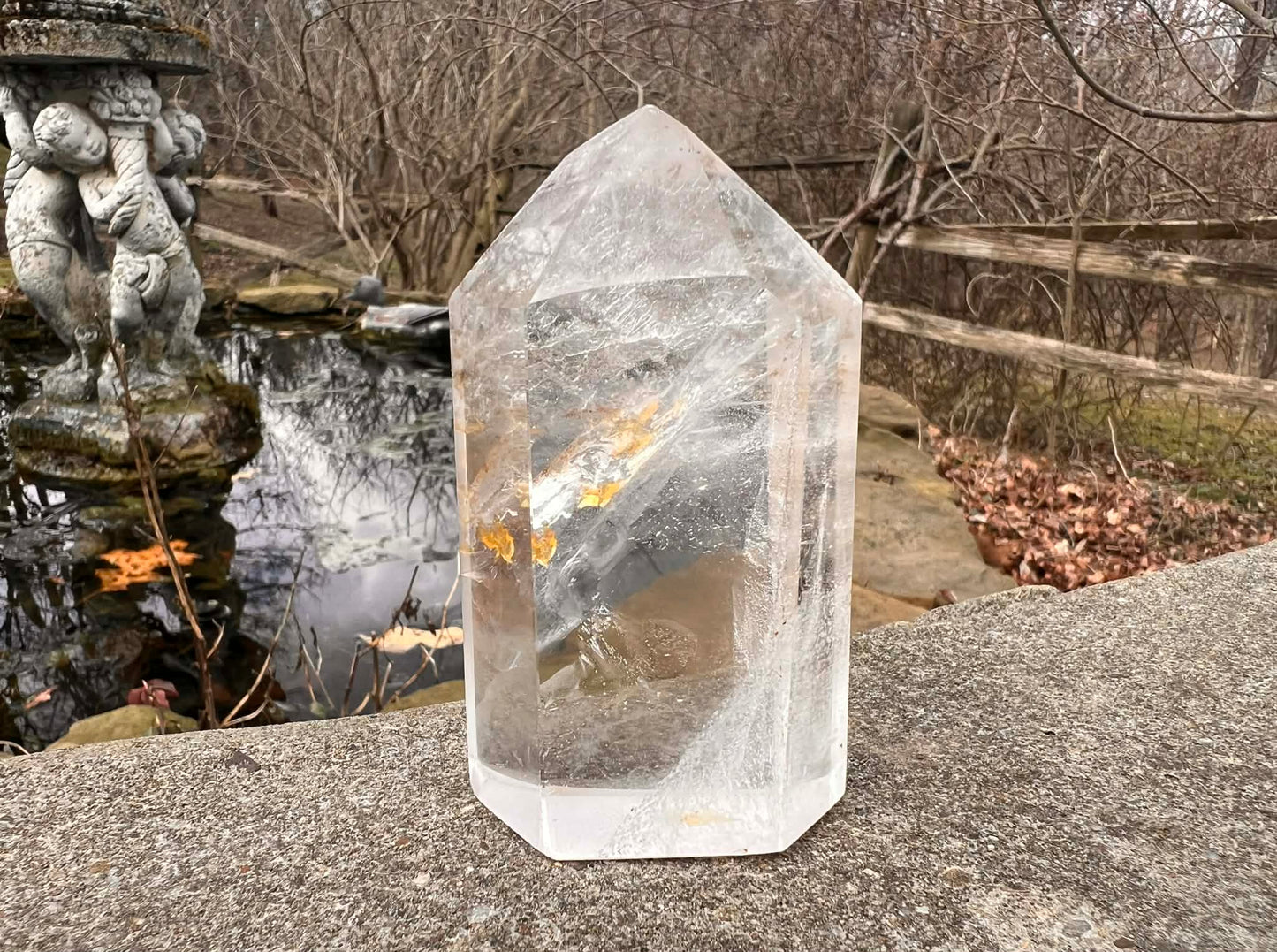 Quartz Crystal Tower ~ with Hematite