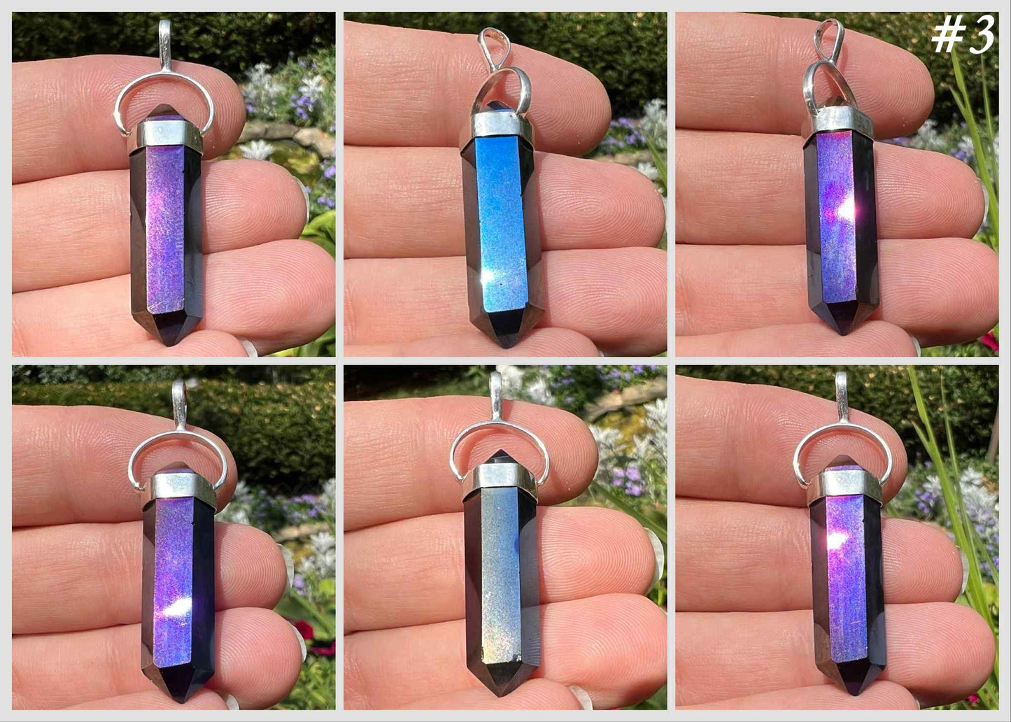 Titanium Aura Quartz Crystal Pendant