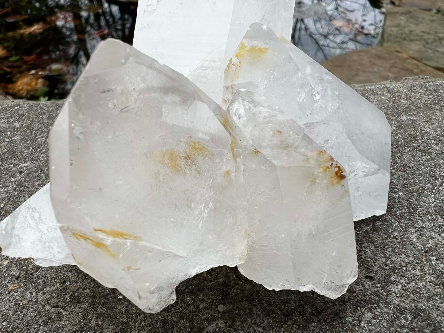 Quartz Crystal Cluster with Hematite Inclusions - Gem Realm 