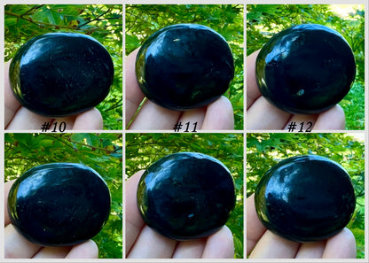 Black Tourmaline Palm Stones - Gem Realm 