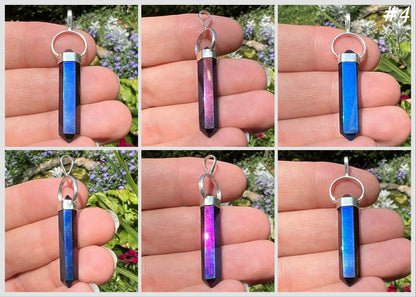 Titanium Aura Quartz Crystal Pendant