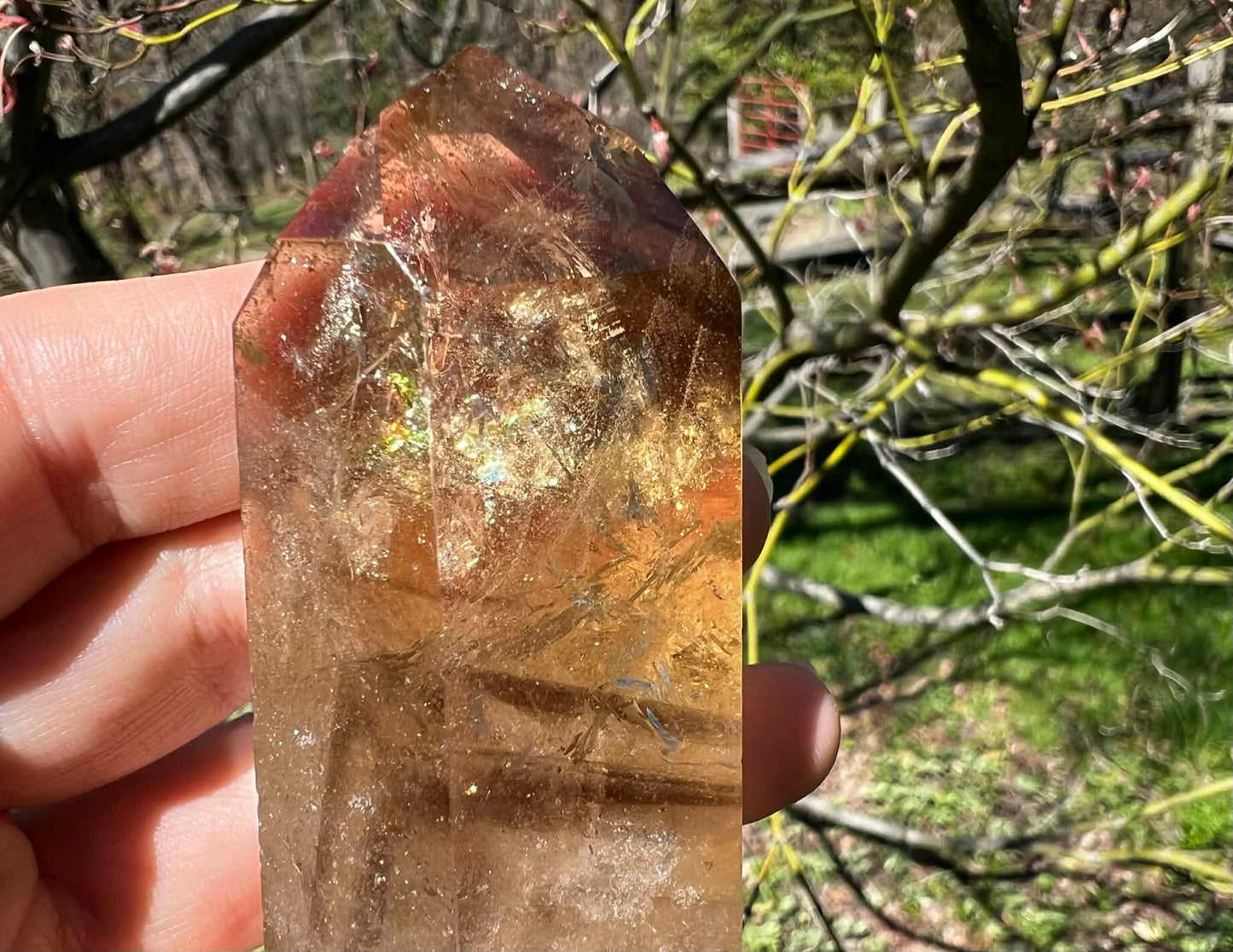 Citrine Tower ~ Smoky Citrine with Phantoms - Gem Realm 