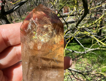 Citrine Tower ~ Smoky Citrine with Phantoms - Gem Realm 