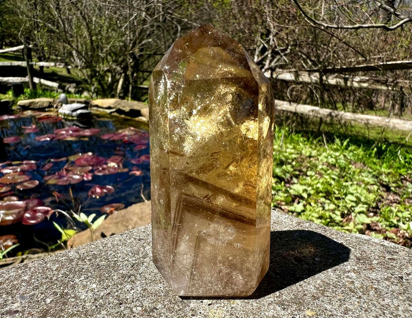 Citrine Tower ~ Smoky Citrine with Phantoms - Gem Realm 