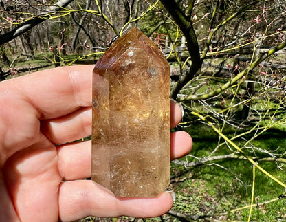 Citrine Tower ~ Smoky Citrine with Phantoms - Gem Realm 