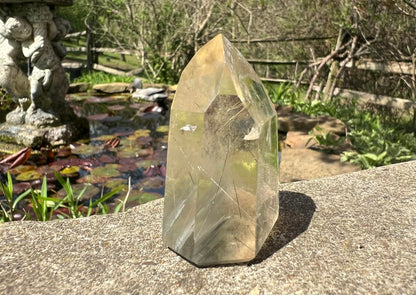 Citrine Tower ~ with Gray Phantoms and Rutile - Gem Realm 