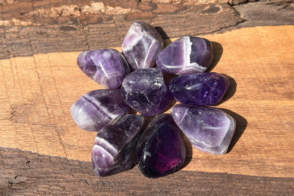 Amethyst Tumbled Stones ~ Dark and Banded