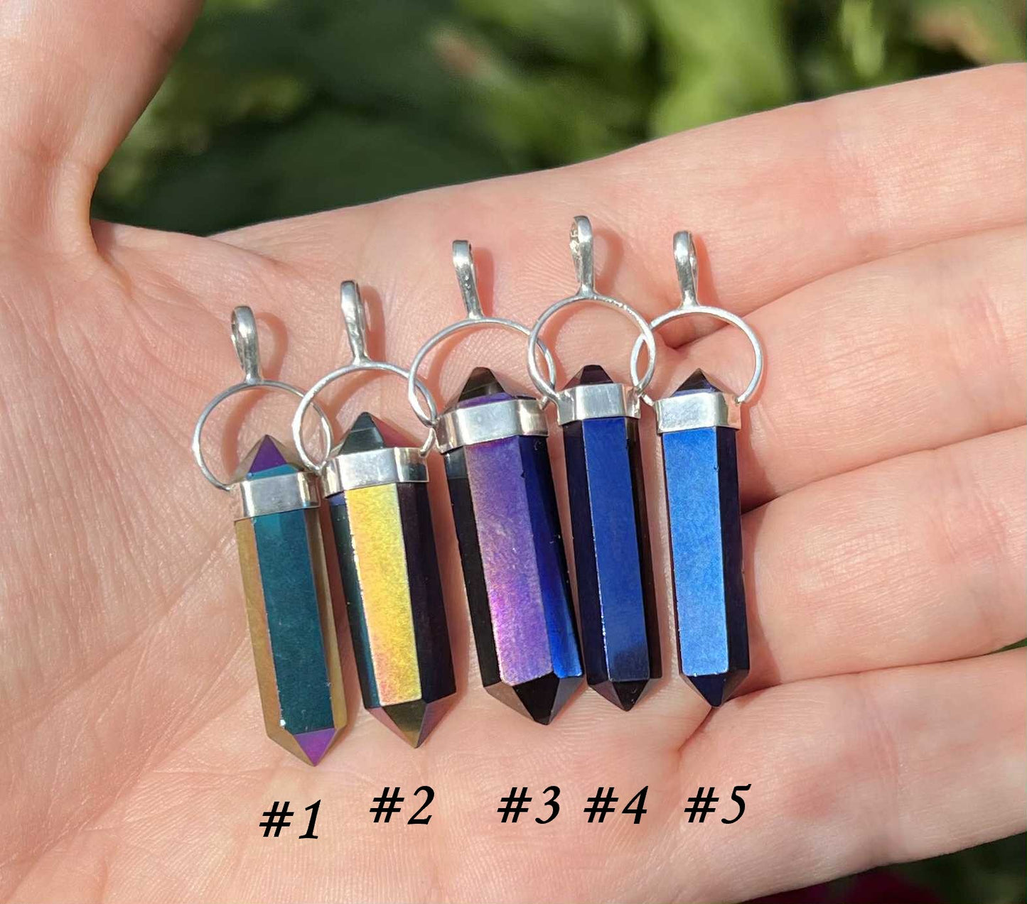 Titanium Aura Quartz Crystal Pendant