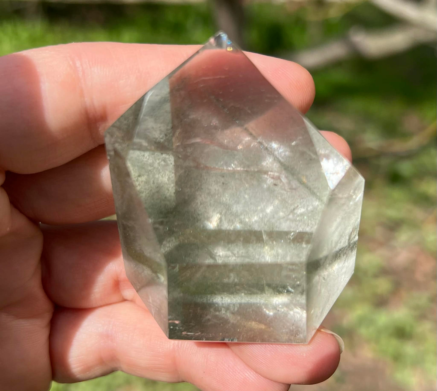 Garden Quartz Tower ~ Green Phantom Quartz - Gem Realm 