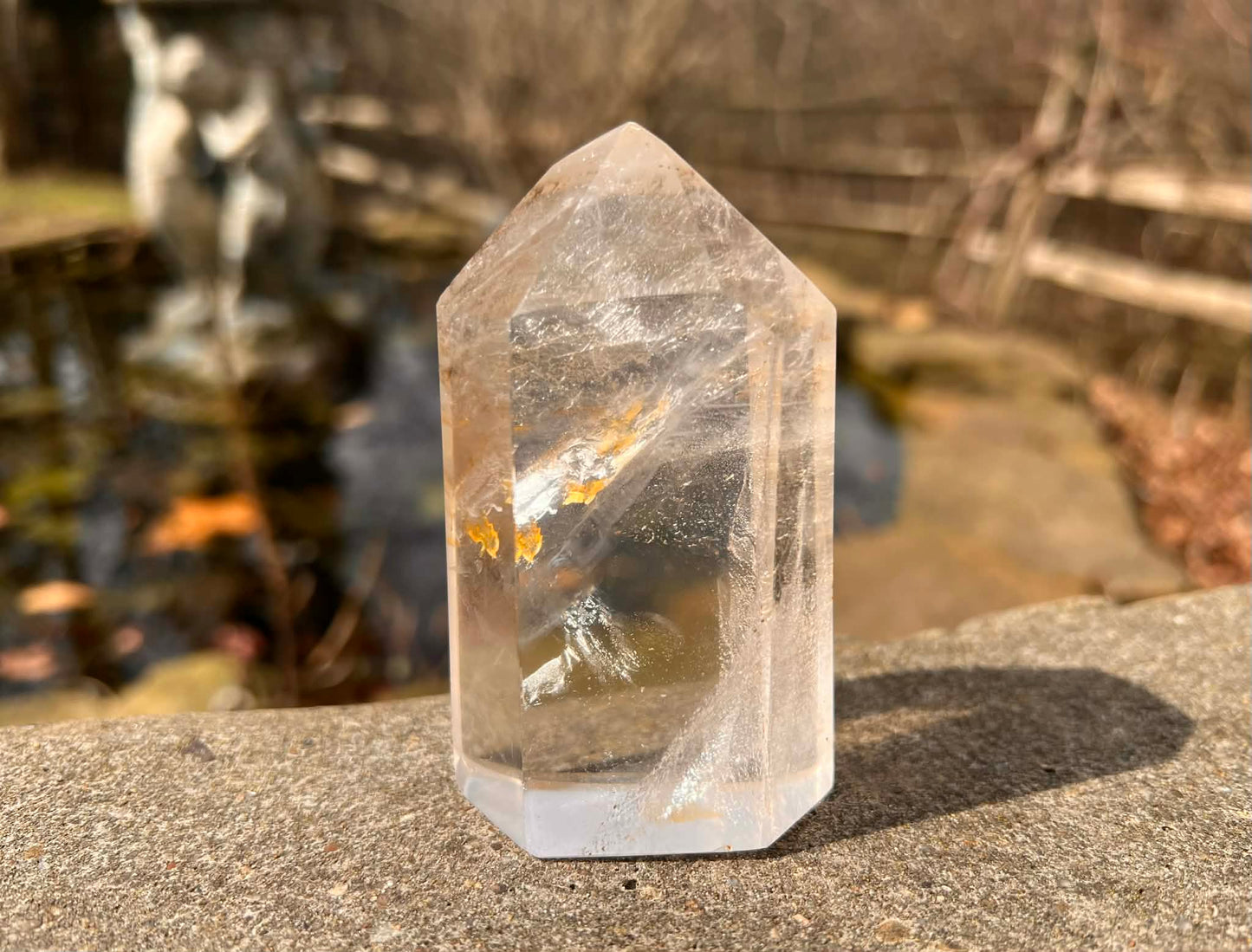 Quartz Crystal Tower ~ with Hematite