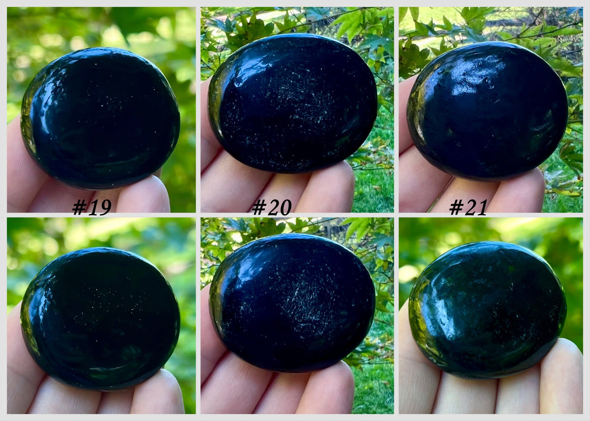 Black Tourmaline Palm Stones - Gem Realm 