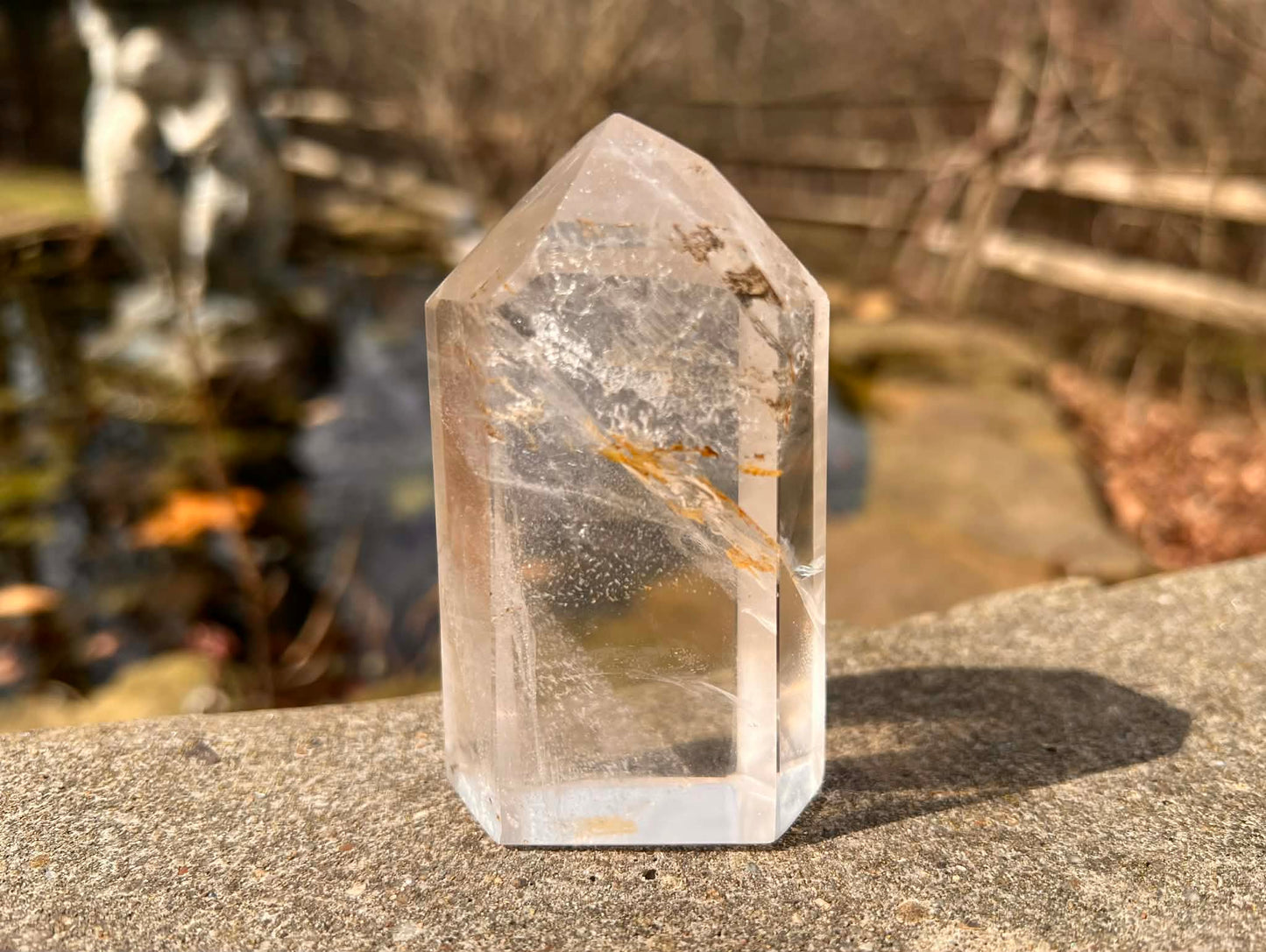 Quartz Crystal Tower ~ with Hematite