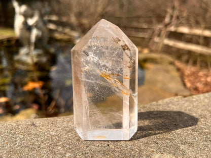 Quartz Crystal Tower ~ with Hematite