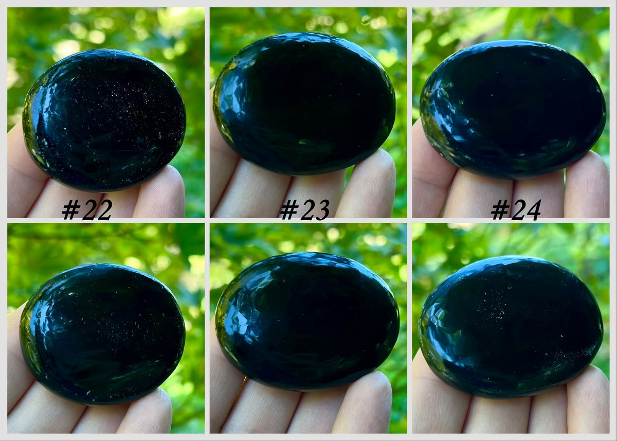 Black Tourmaline Palm Stones - Gem Realm 
