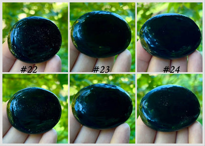 Black Tourmaline Palm Stones - Gem Realm 
