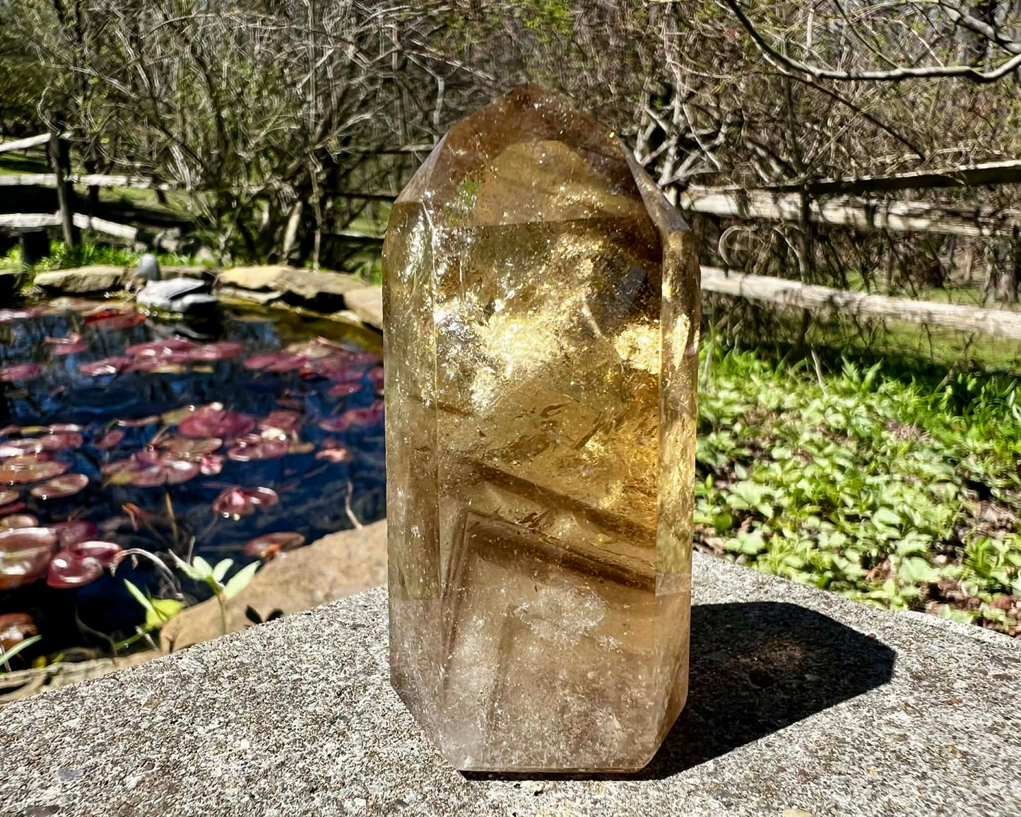 Citrine Tower ~ Smoky Citrine with Phantoms - Gem Realm 