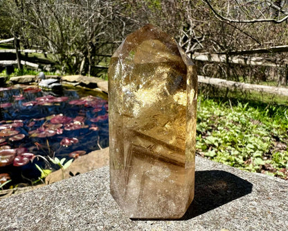 Citrine Tower ~ Smoky Citrine with Phantoms - Gem Realm 