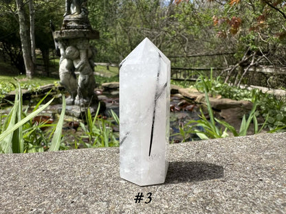 Black Tourmalinated Quartz Towers - Gem Realm 