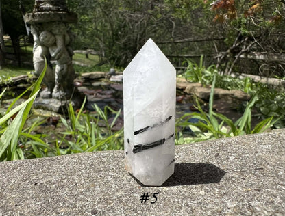 Black Tourmalinated Quartz Towers - Gem Realm 