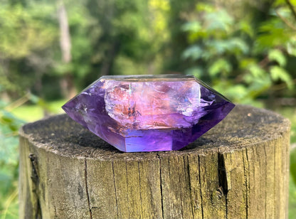 Amethyst Double Terminated Polished Point ~ Hematite Included