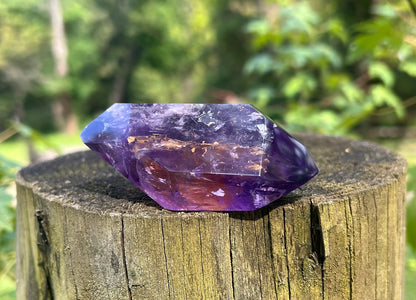 Amethyst Double Terminated Polished Point ~ Hematite Included