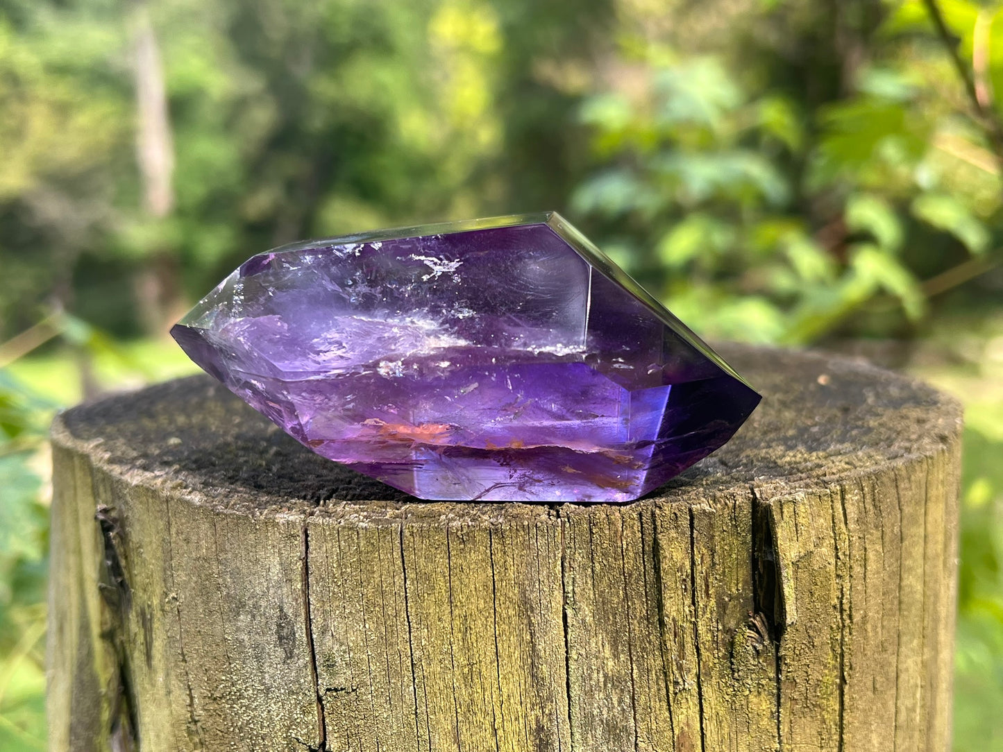 Amethyst Double Terminated Polished Point ~ Hematite Included