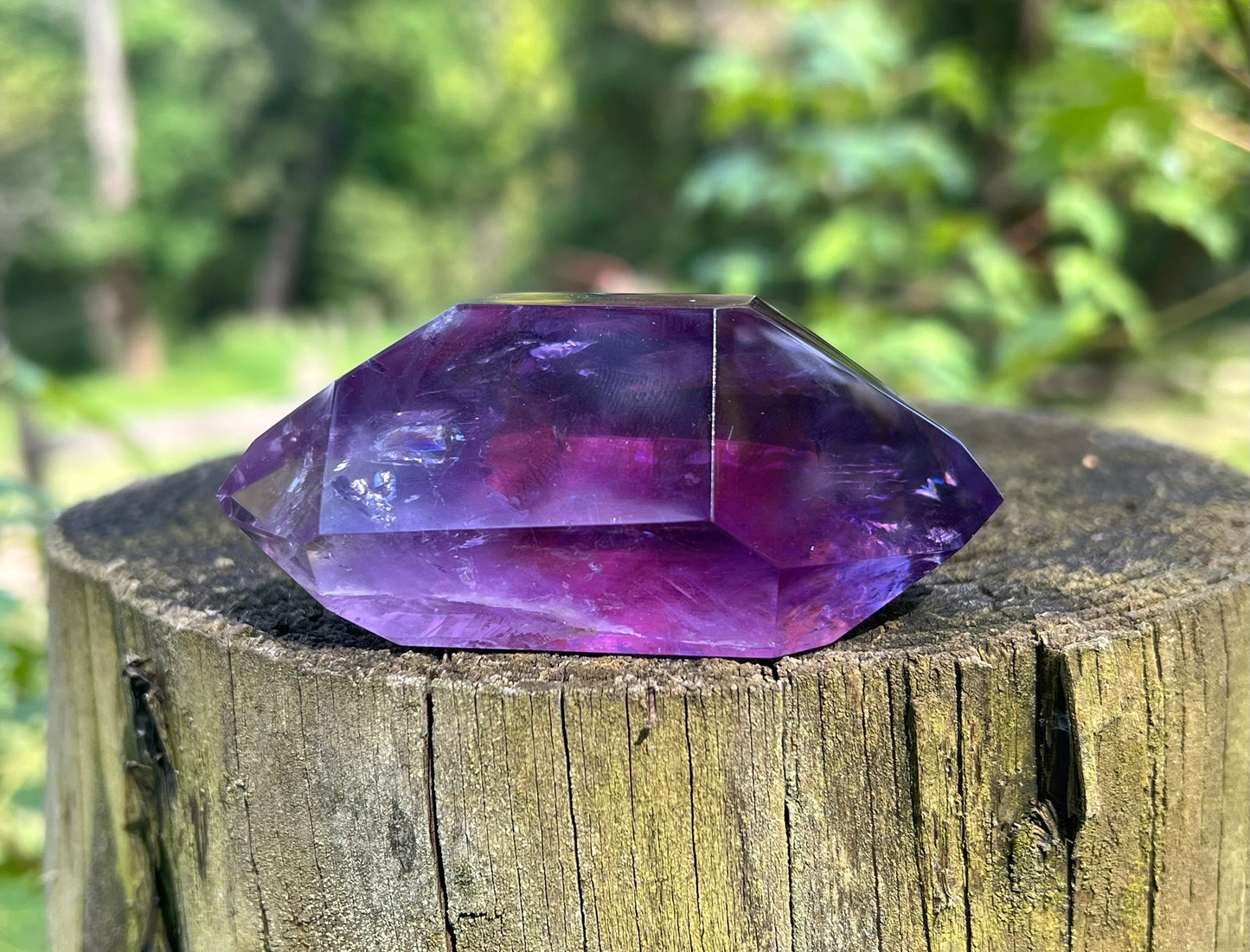 Amethyst Double Terminated Polished Point ~ Hematite Included