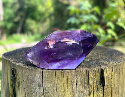 Amethyst Double Terminated Polished Point ~ Hematite Included