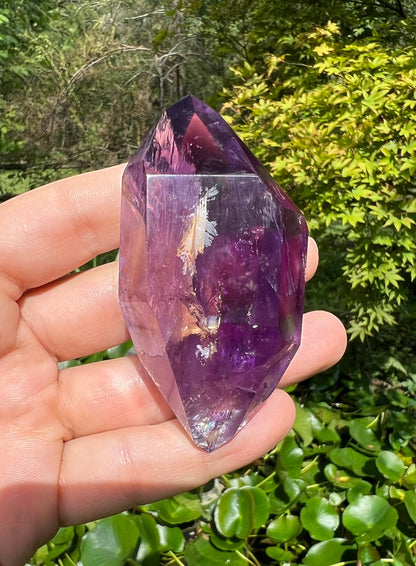 Amethyst Double Terminated Polished Point ~ Hematite Included