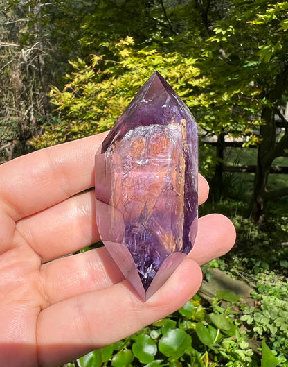 Amethyst Double Terminated Polished Point ~ Hematite Included