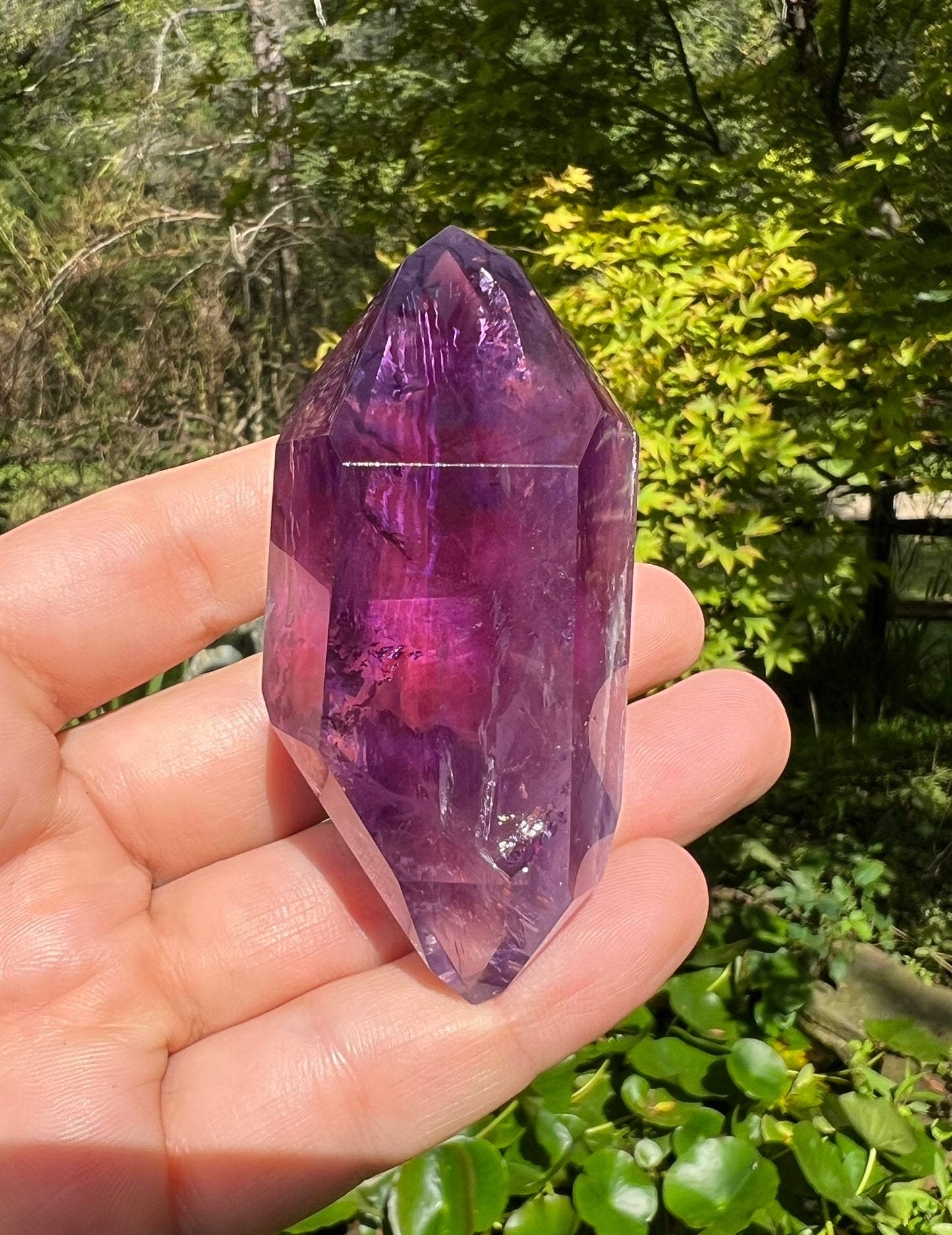 Amethyst Double Terminated Polished Point ~ Hematite Included
