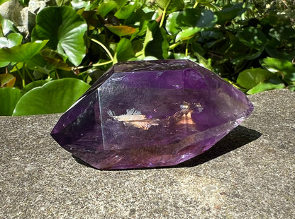 Amethyst Double Terminated Polished Point ~ Hematite Included