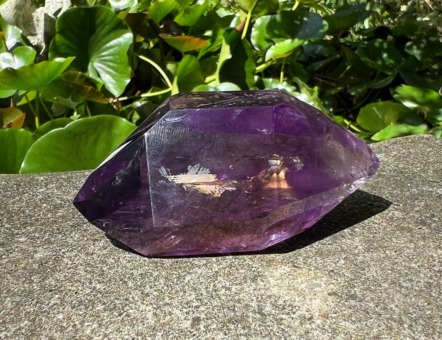 Amethyst Double Terminated Polished Point ~ Hematite Included