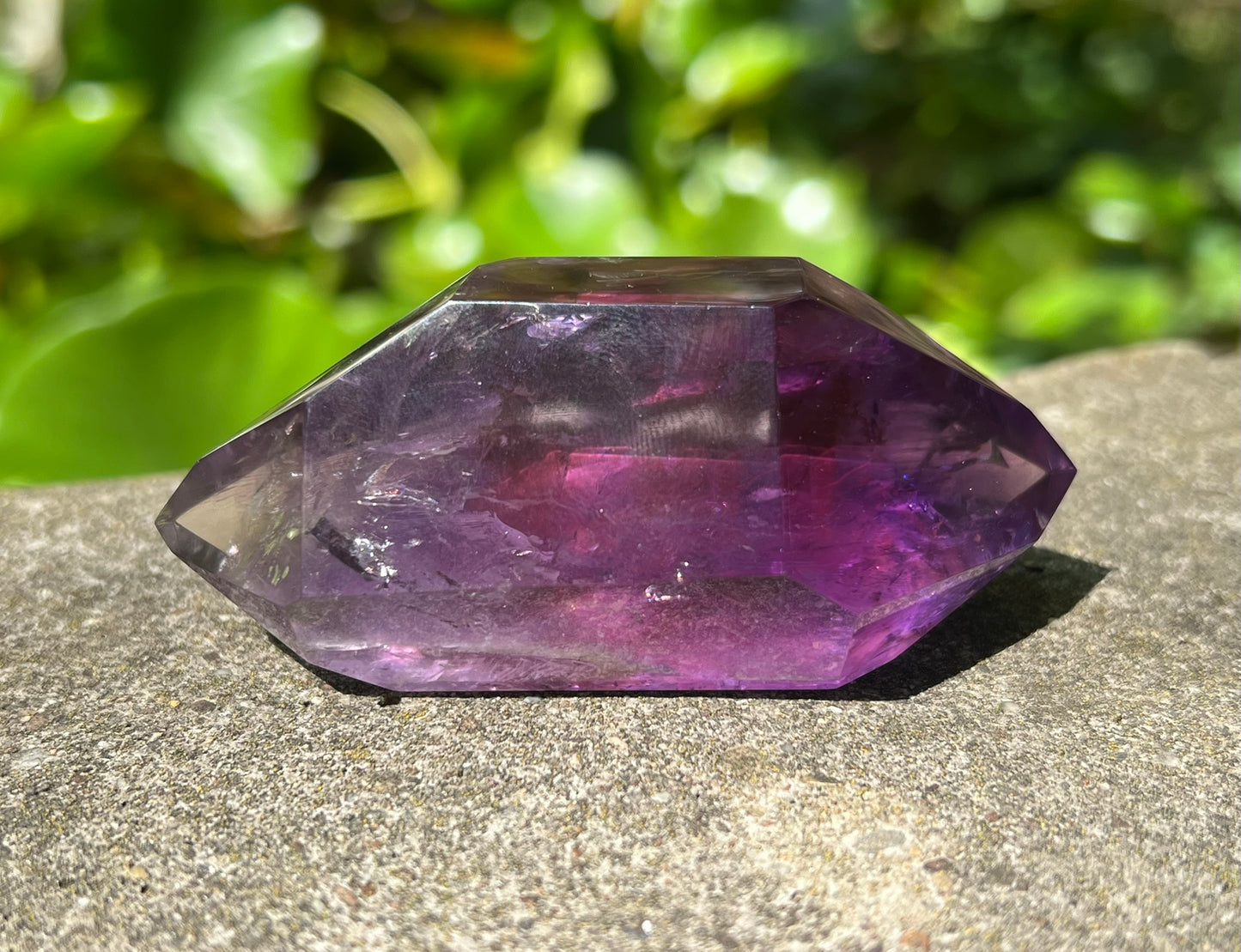 Amethyst Double Terminated Polished Point ~ Hematite Included