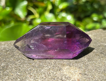 Amethyst Double Terminated Polished Point ~ Hematite Included