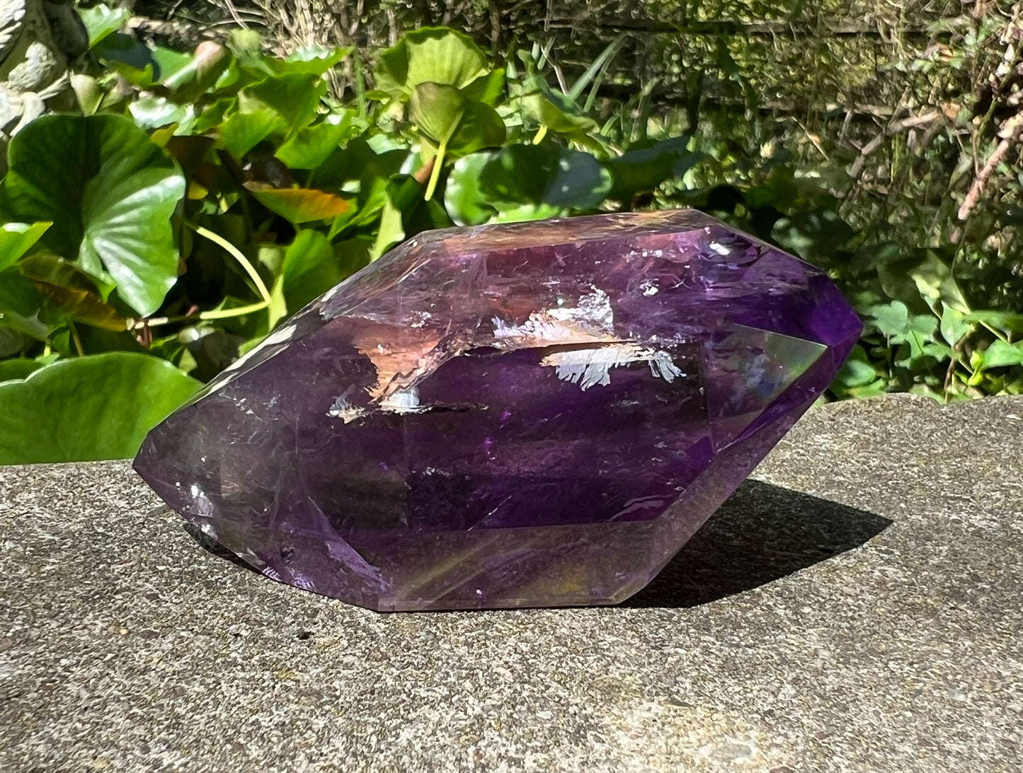 Amethyst Double Terminated Polished Point ~ Hematite Included