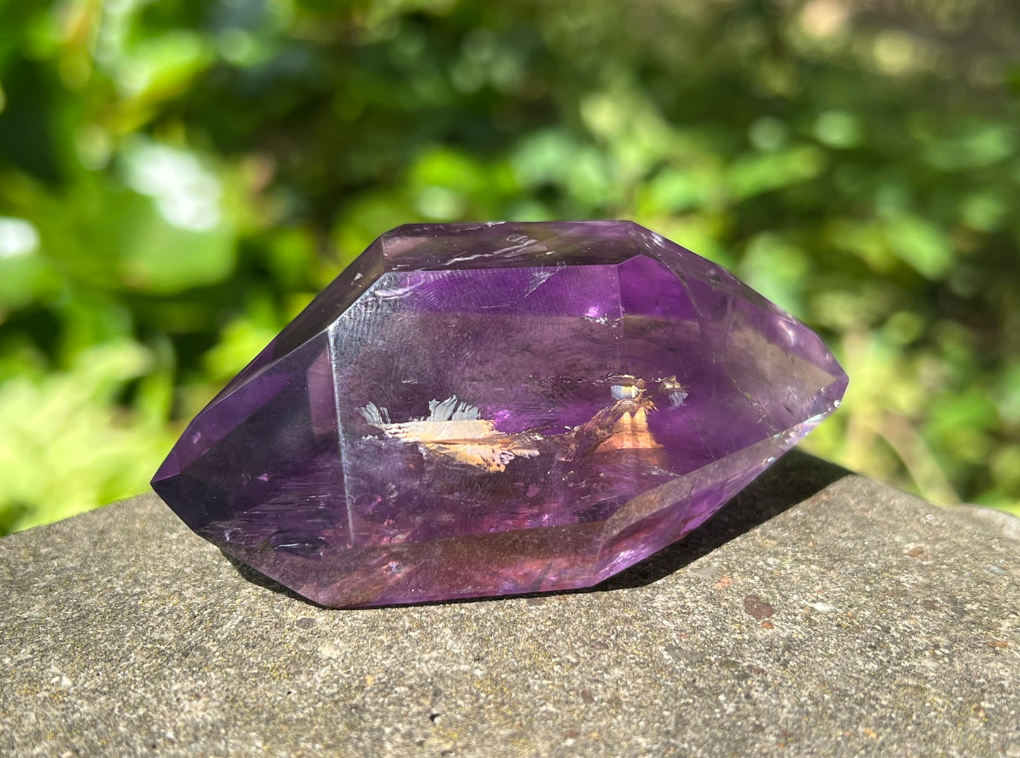 Amethyst Double Terminated Polished Point ~ Hematite Included