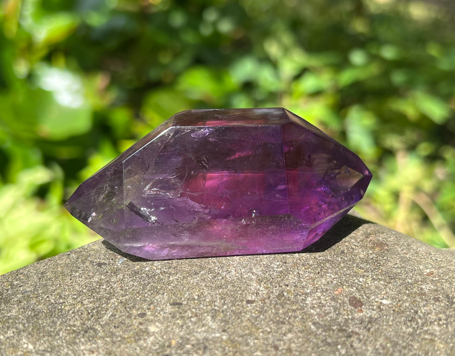 Amethyst Double Terminated Polished Point ~ Hematite Included