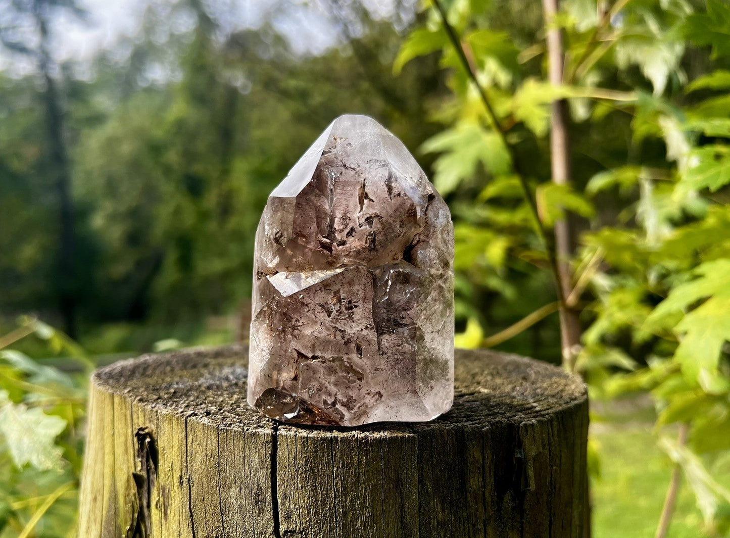 Smoky Quartz Tower with Inclusions