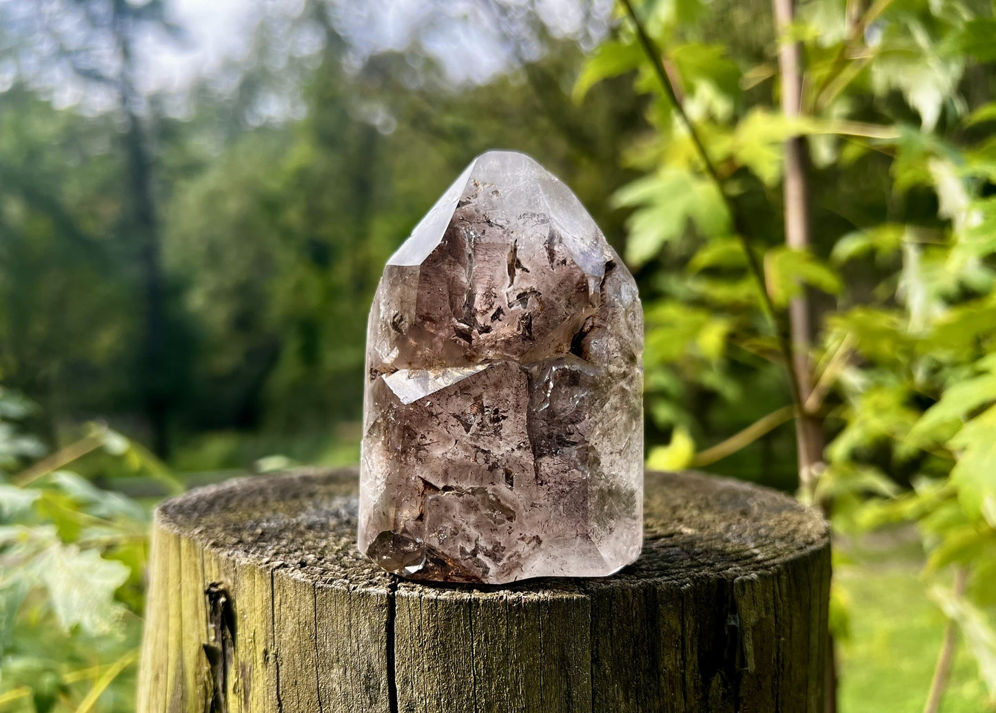 Smoky Quartz Tower with Inclusions