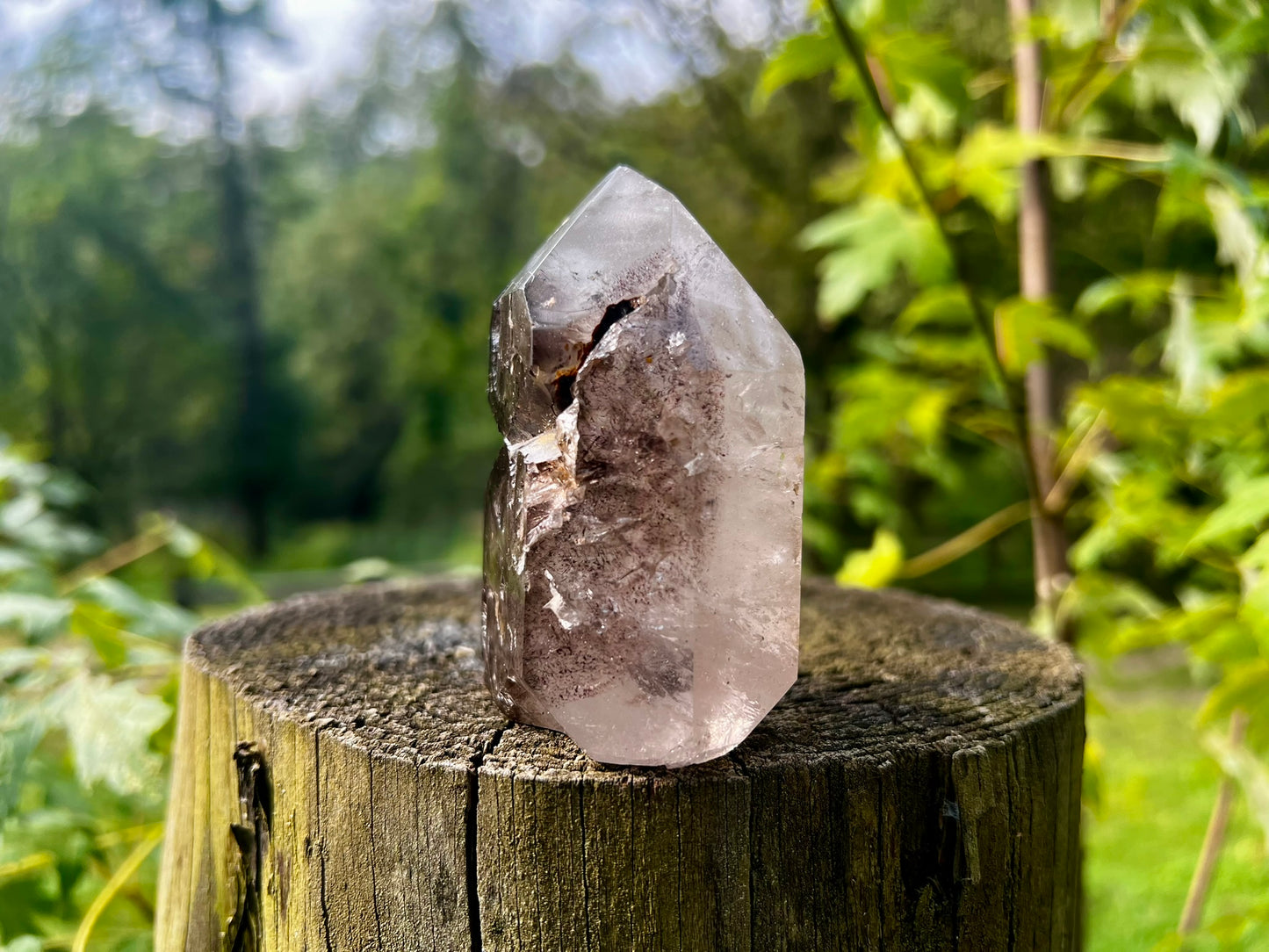 Smoky Quartz Tower with Inclusions