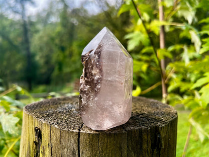 Smoky Quartz Tower with Inclusions