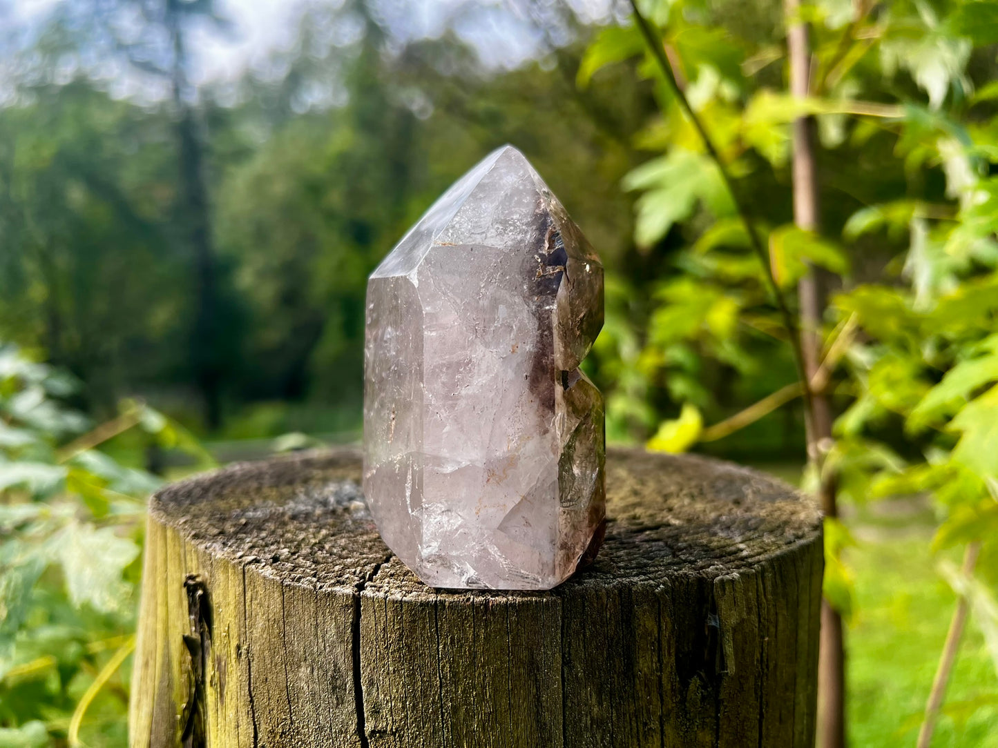 Smoky Quartz Tower with Inclusions