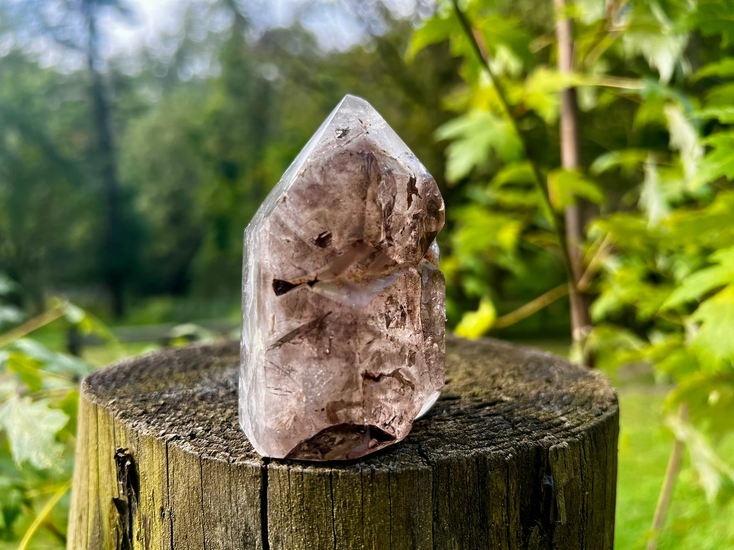 Smoky Quartz Tower with Inclusions