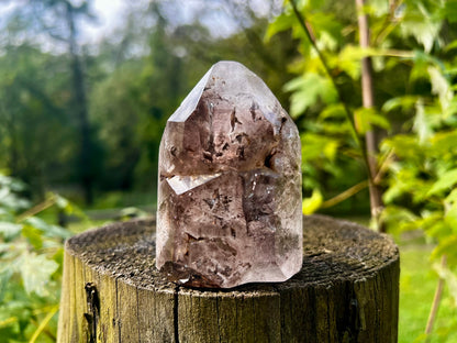 Smoky Quartz Tower with Inclusions