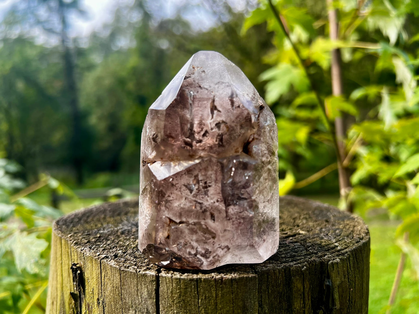Smoky Quartz Tower with Inclusions