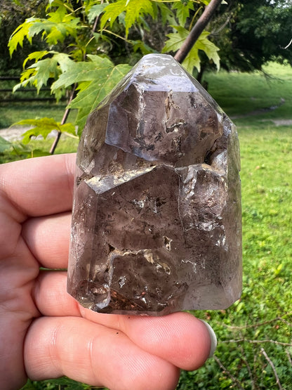 Smoky Quartz Tower with Inclusions